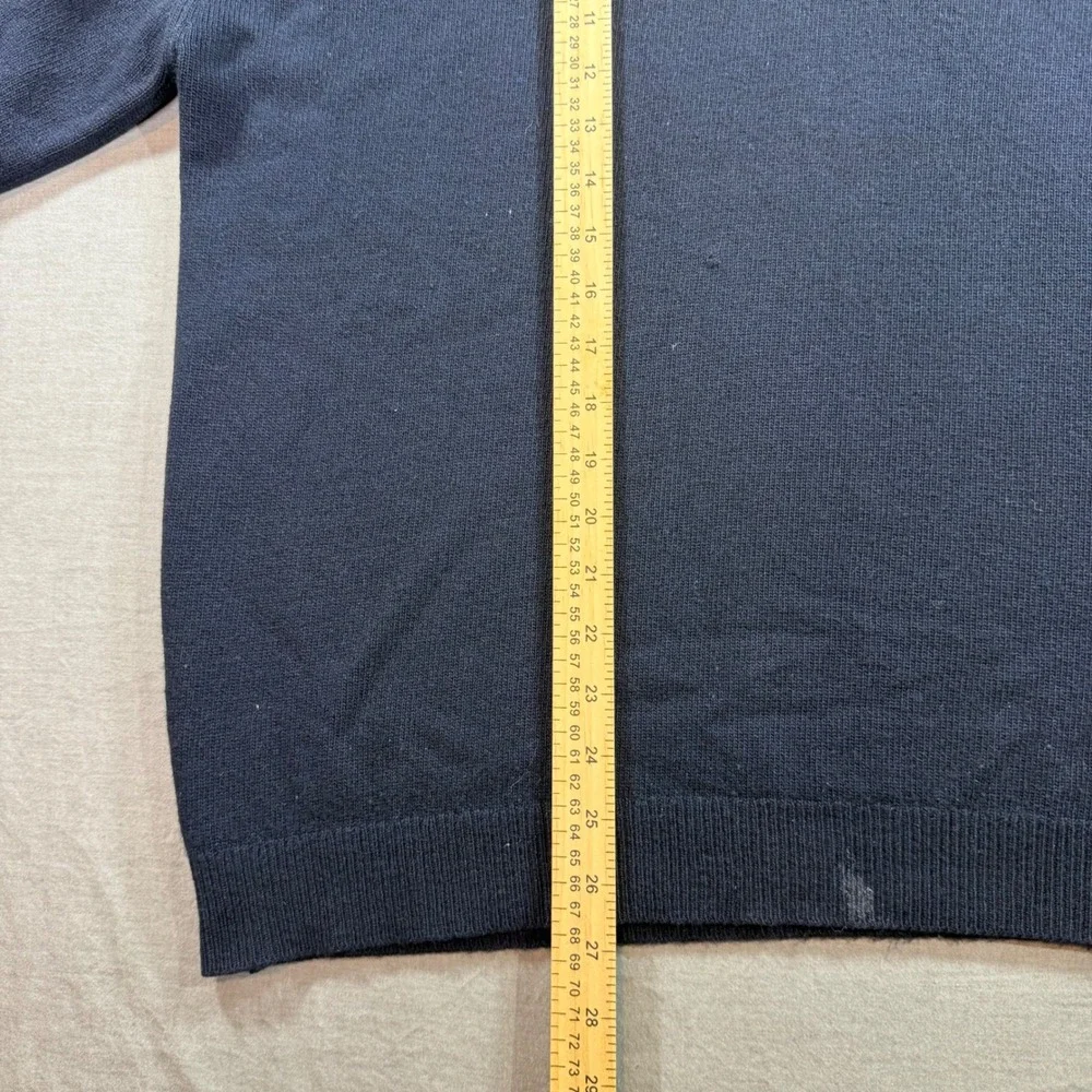Clan Douglas V-Neck Sweater Mens Large Navy Blue Fair 100% Cashmere Scotland